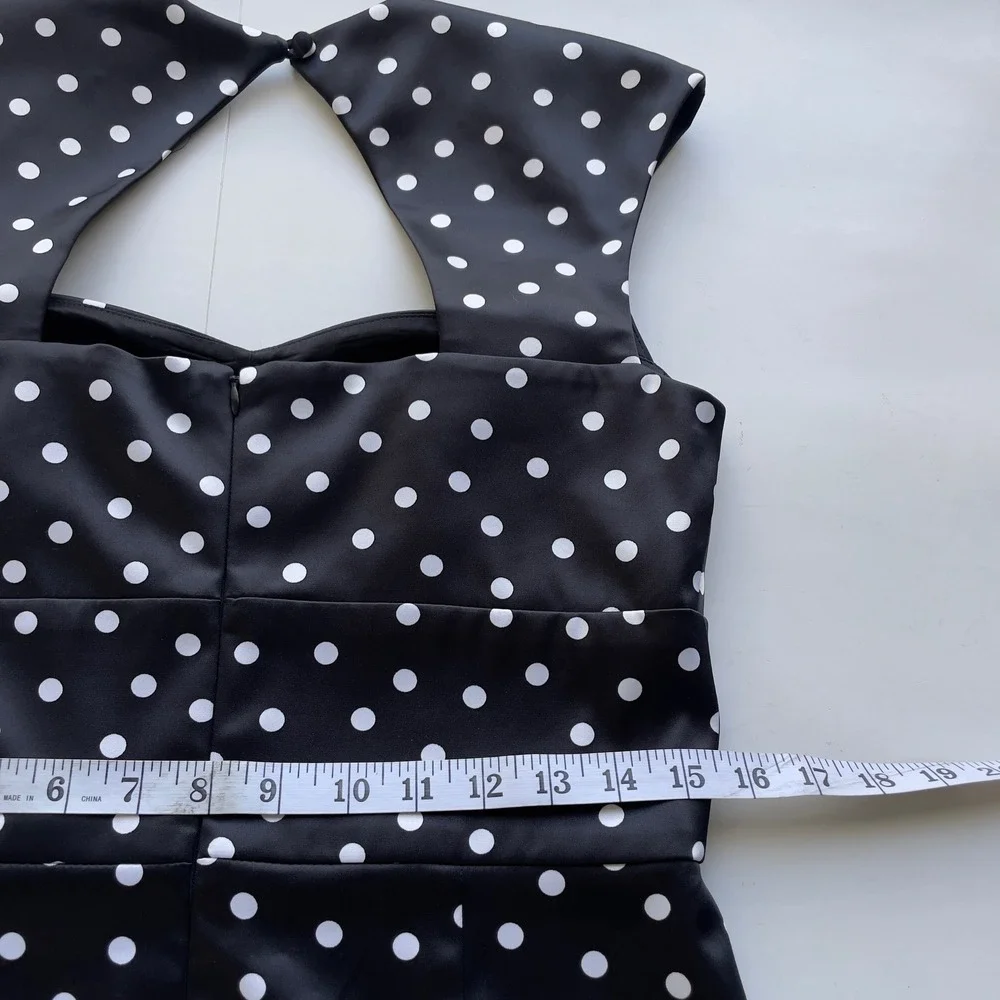 White House Black Market Sheath Dress Sz‎ 8 Polka Dot Pin-up Retro Cocktail Chic - Picture 5 of 13